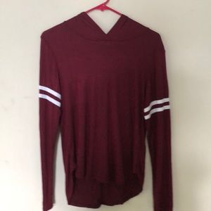 Thin hoodie with white stripes